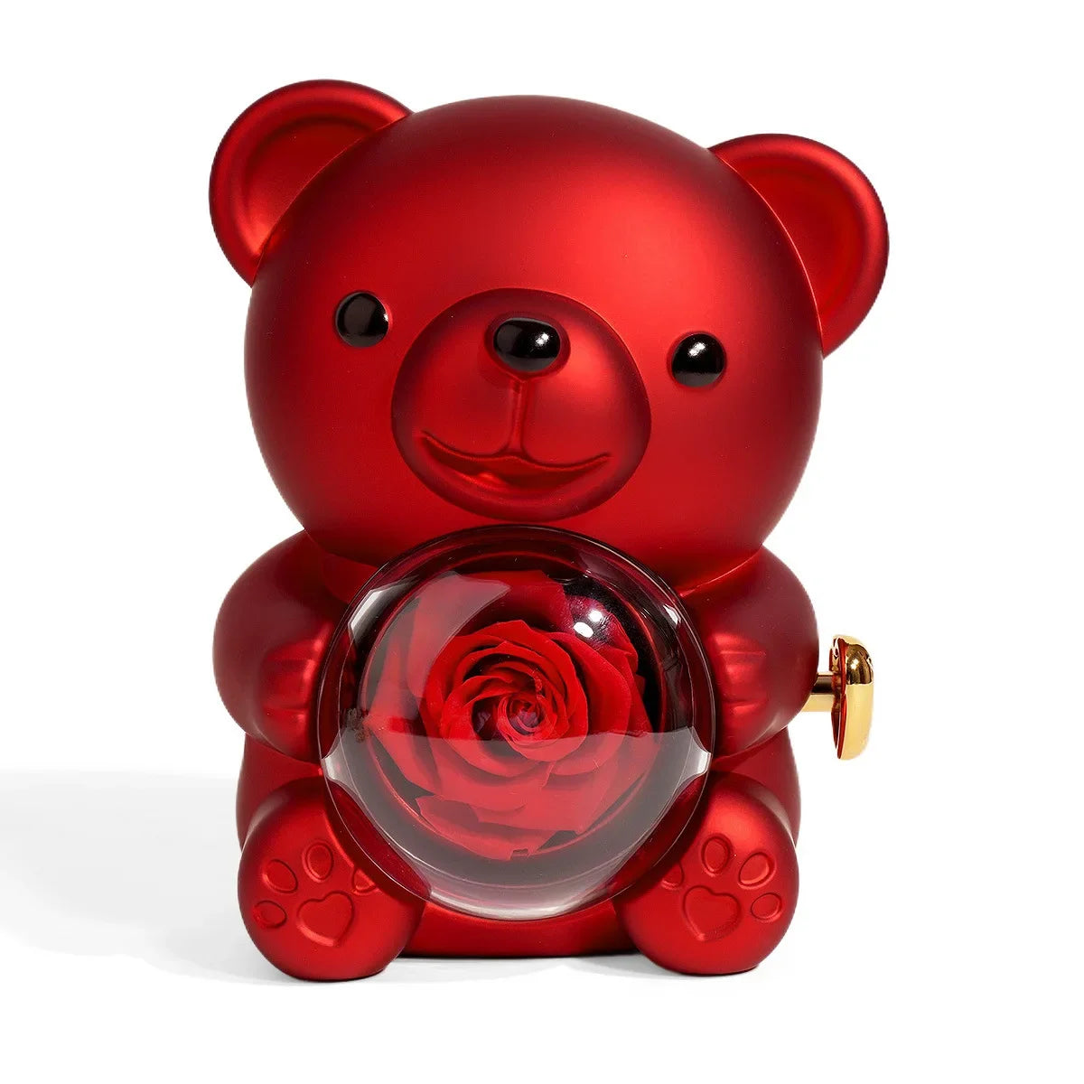 Rotating Hugging Bear Rose Jewellery Box | Eternal Flower Gift for Her | Mother&