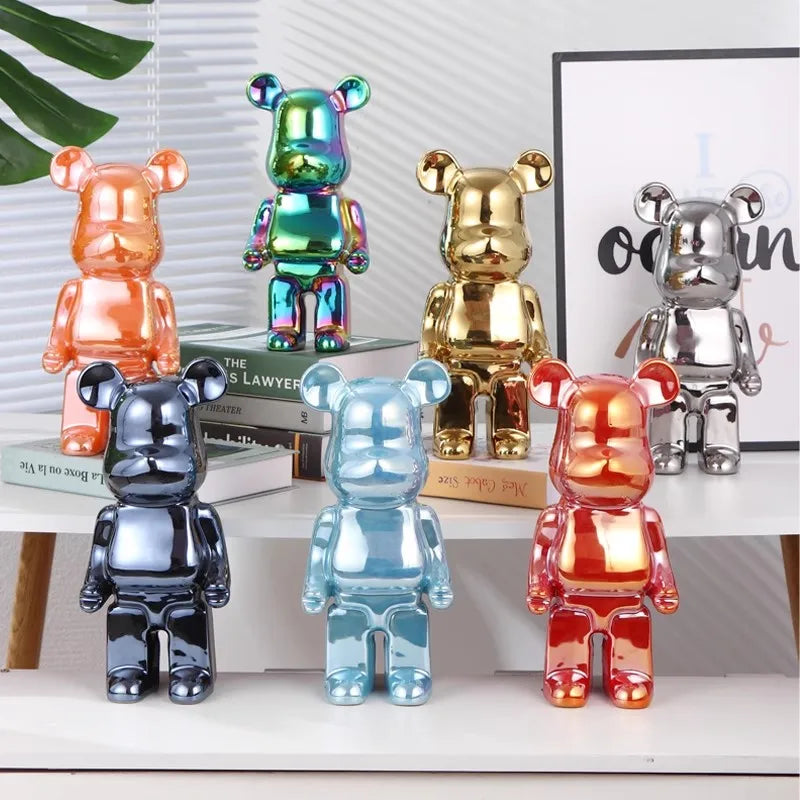 "Modern ceramic bear sculpture for living room decoration"