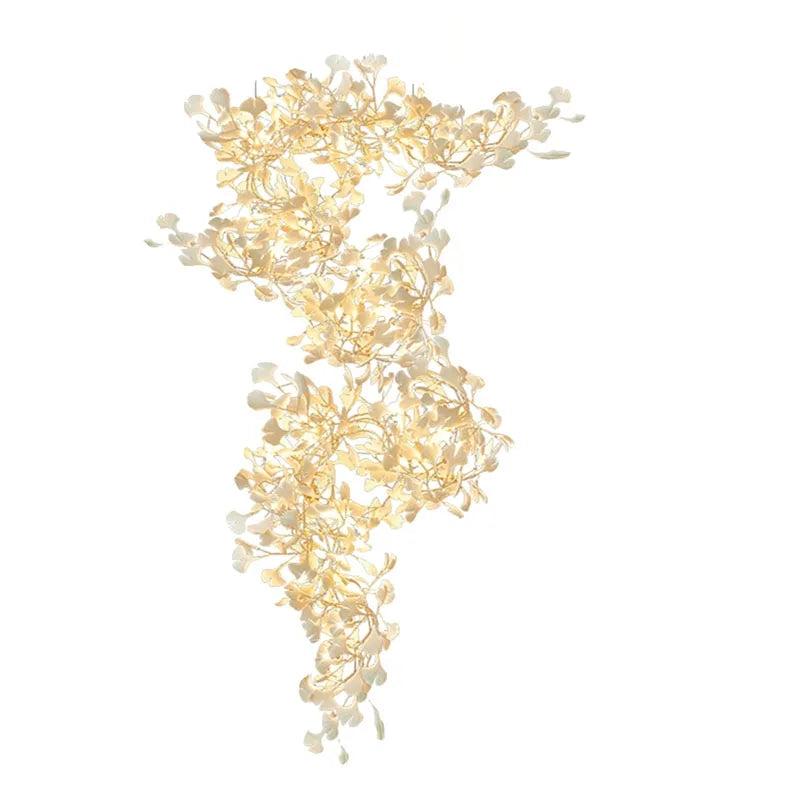 Nordic Ginkgo Branch Leaves Chandelier – Modern LED Flush Mount Ceiling Light - In home decor