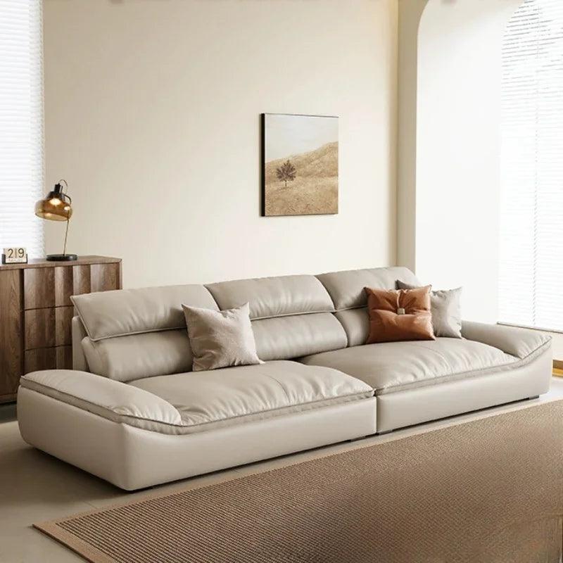 Oversized White Lazy Sofa – Modern Comfortable Loveseat for Living Room - In home decor