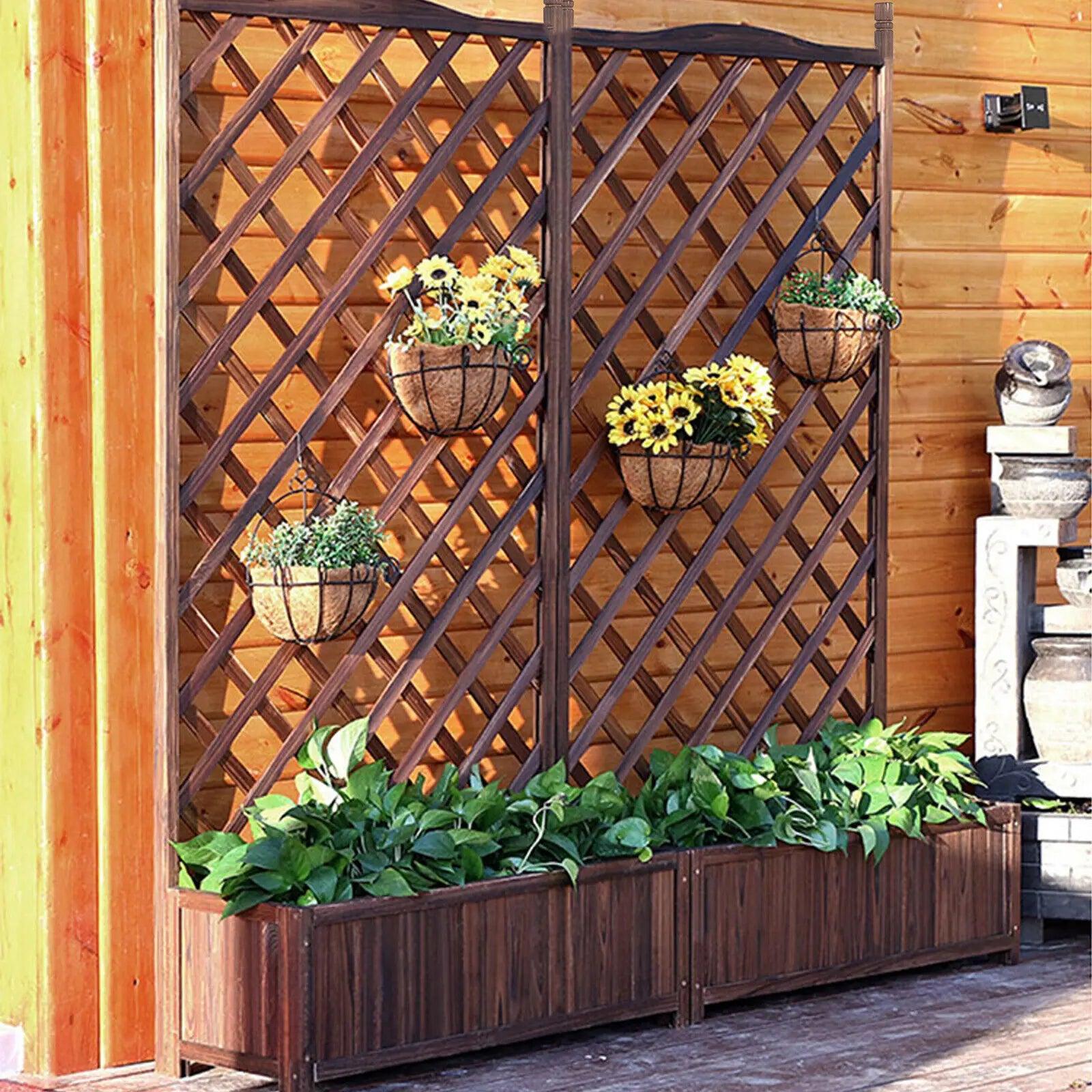 Large pine wood garden bed with 100 lbs weight capacity