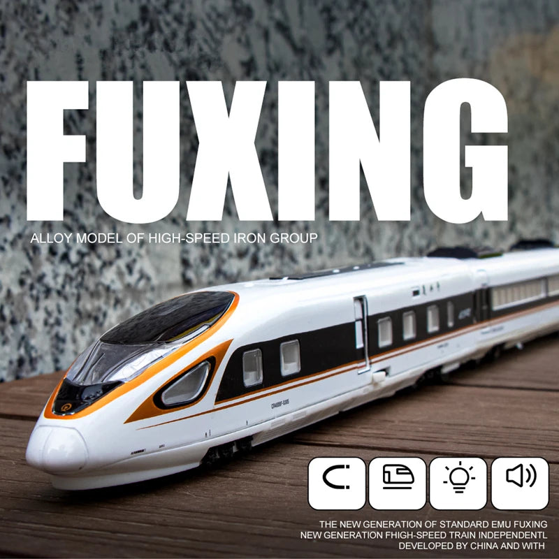 "Alloy train model for kids and collectors aged 4 and up"