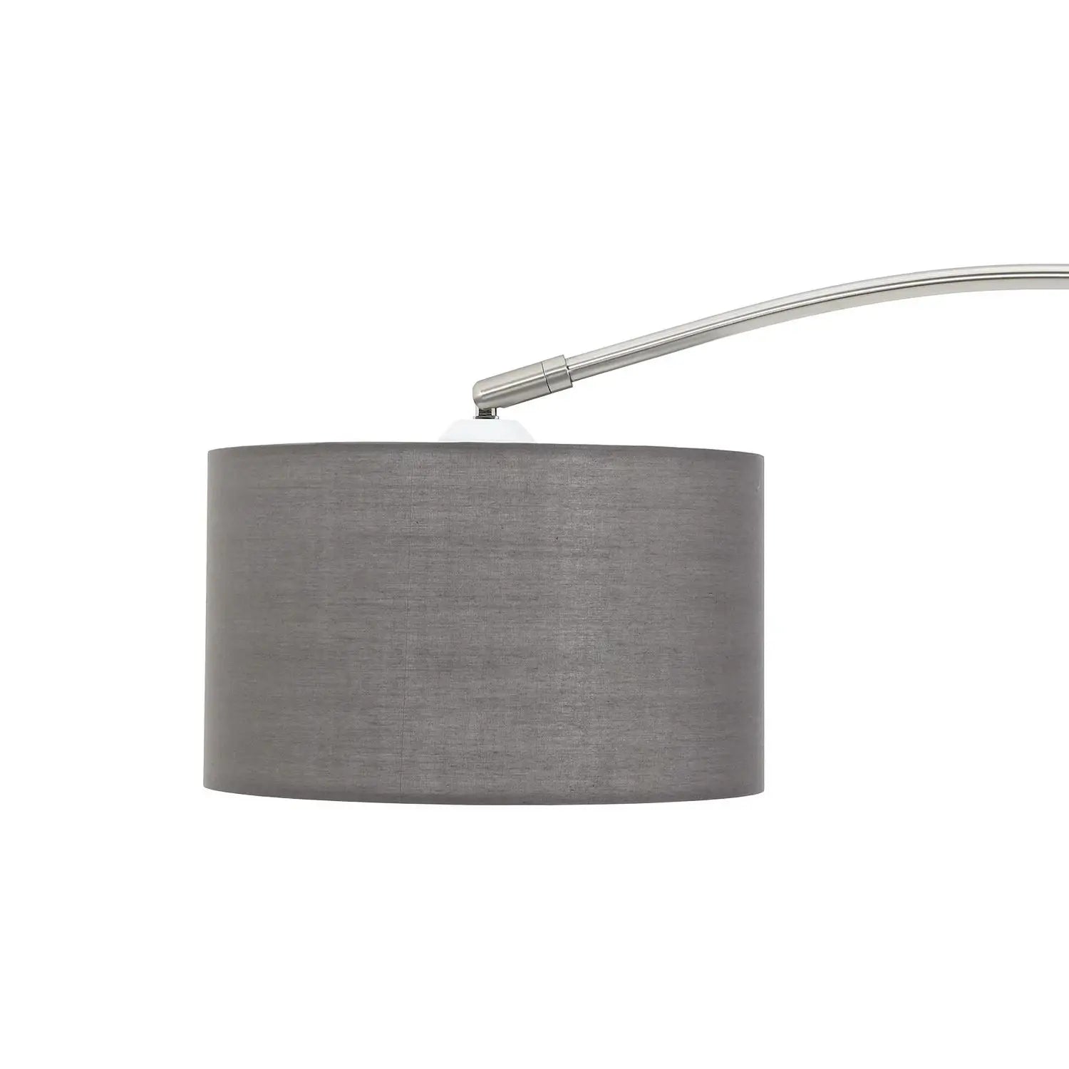 Floor lamp with a gray shade on a white background