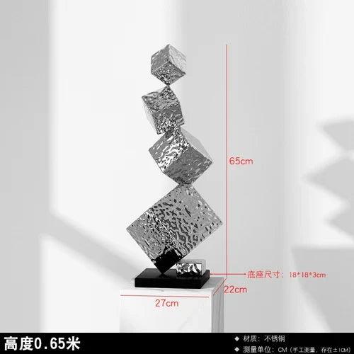 CX168CP Luxury Floor Sculpture Artwork Geometric Stainless Steel Sculptures & Figurines Northern Room Decoration Accessories - In home decor