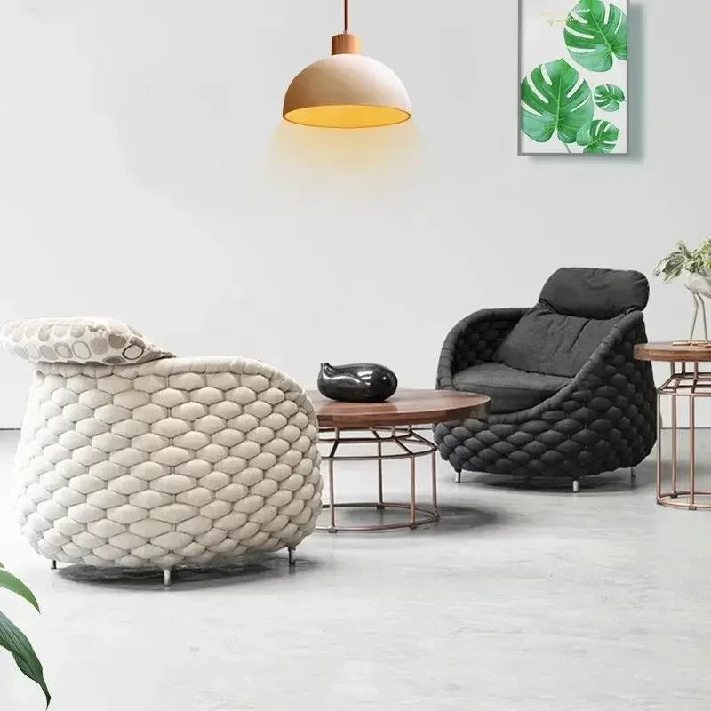 Close-up Woven Imitation Rattan Texture on Garden Sofa Frame