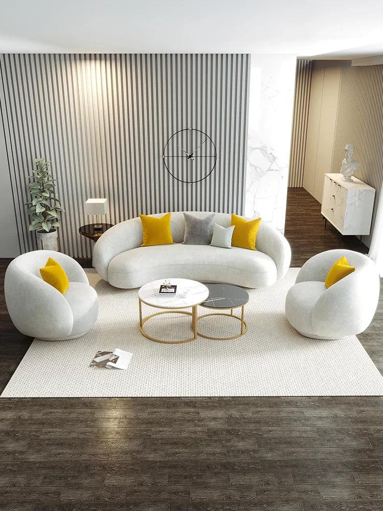 Comfortable curved sofa for small spaces and lounges