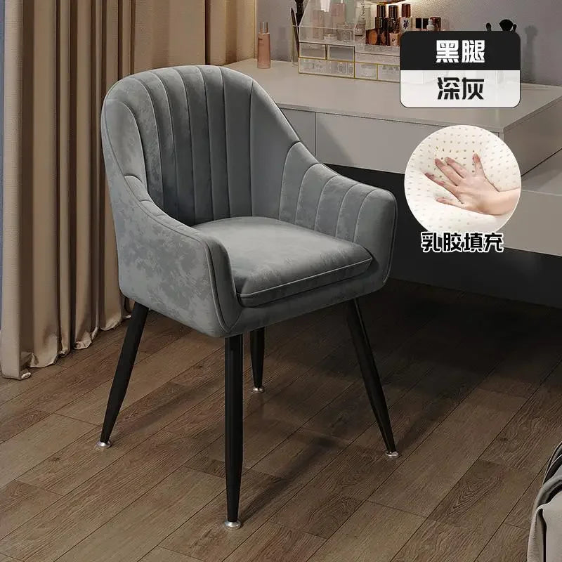 Elegant soft dining chair enhancing UK home decor, floor protected