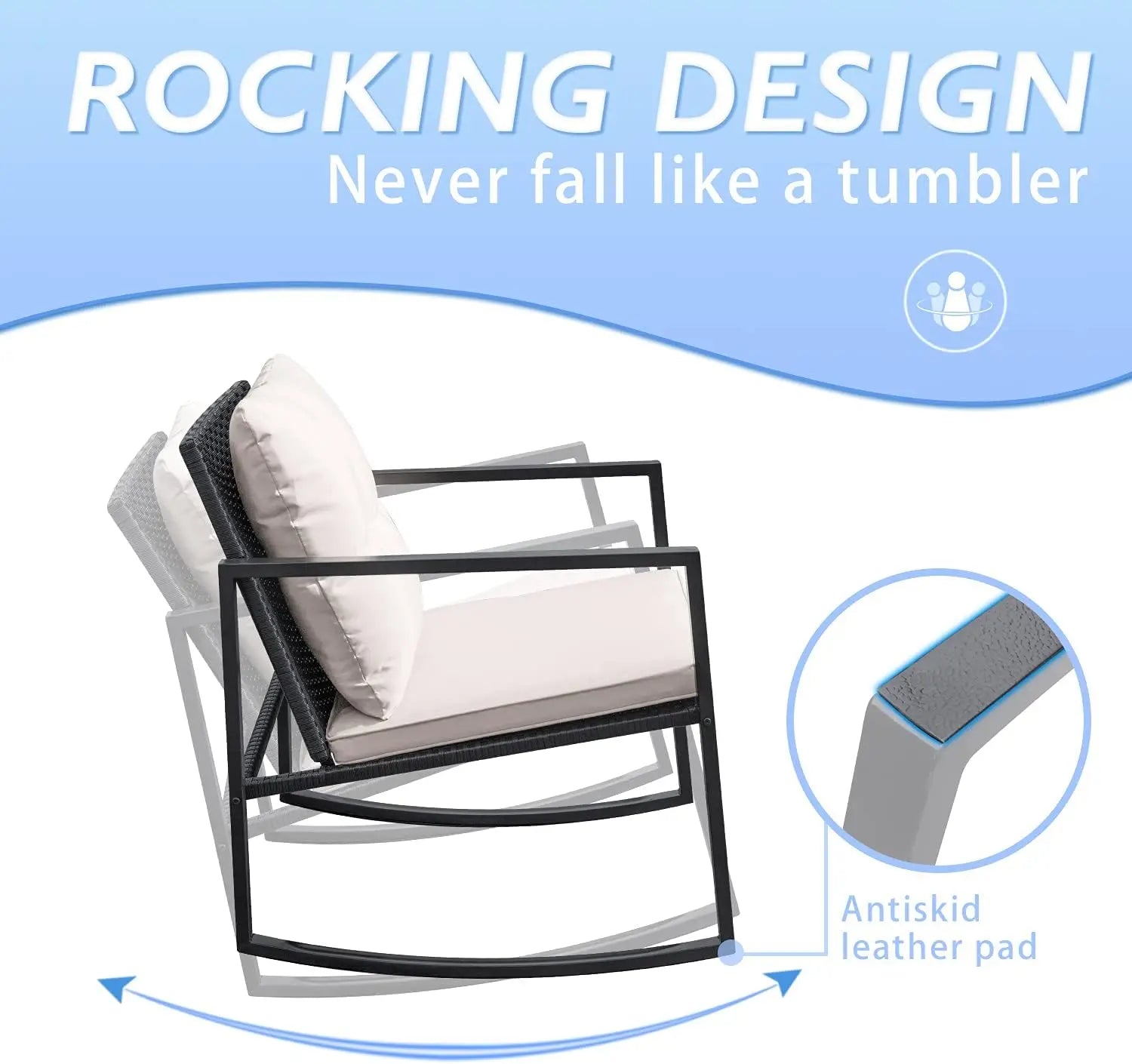 Comfortable patio rocking chair set