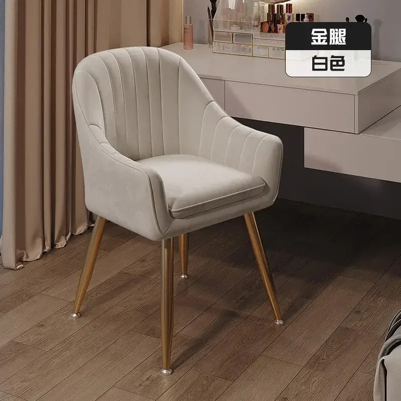 Elegant soft dining chair enhancing UK home decor, floor protected
