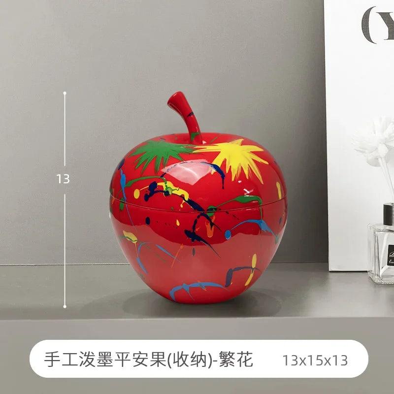 A lifestyle shot featuring the apple decoration in a modern living room.