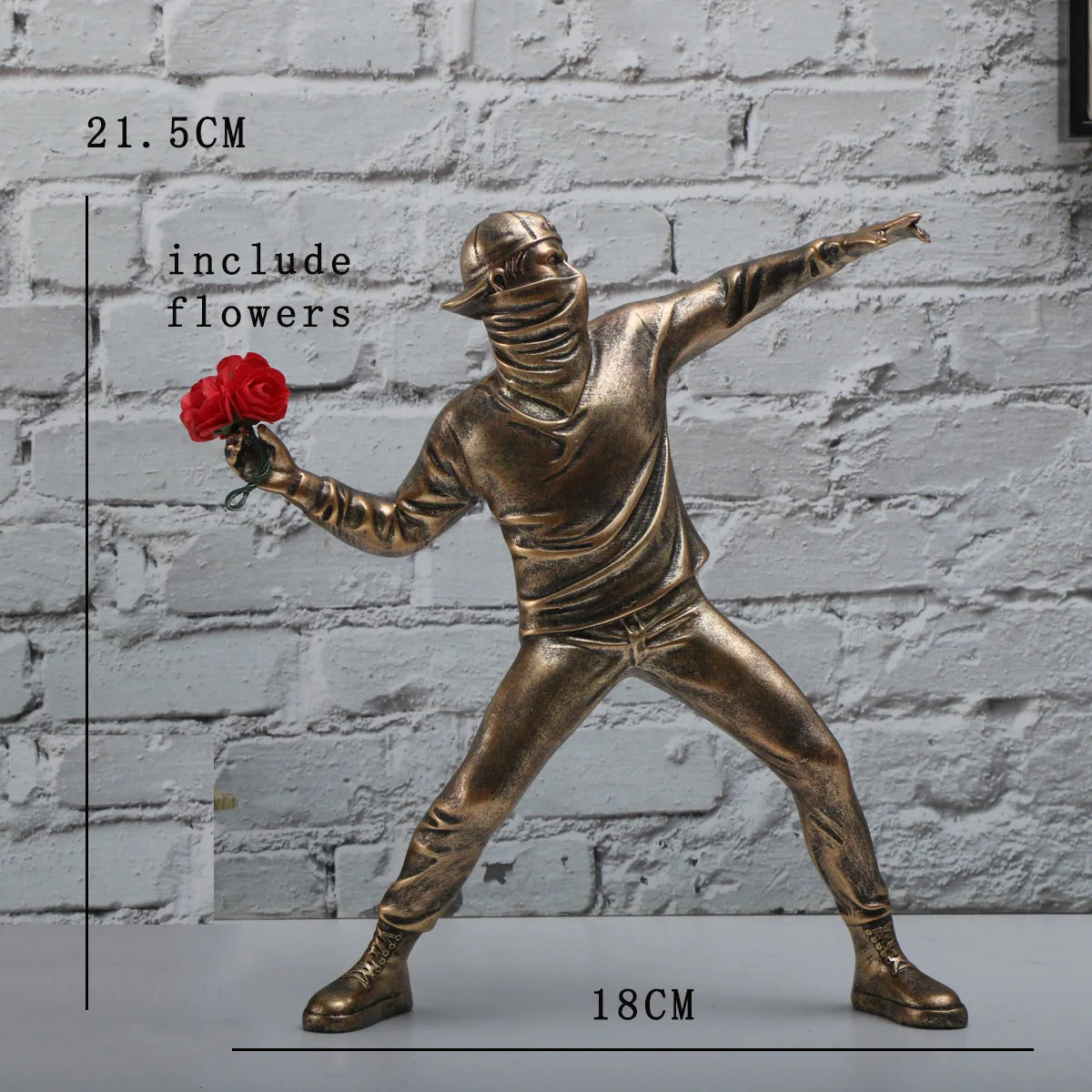 "Banksy Flower Thrower replica as a collectible ornament"