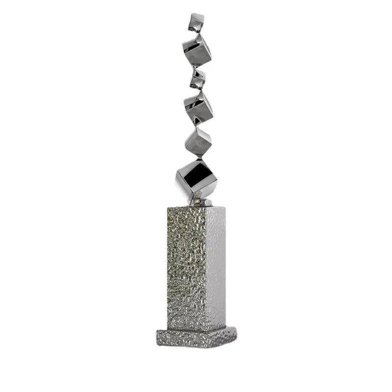 CX168CP Luxury Floor Sculpture Artwork Geometric Stainless Steel Sculptures & Figurines Northern Room Decoration Accessories - In home decor