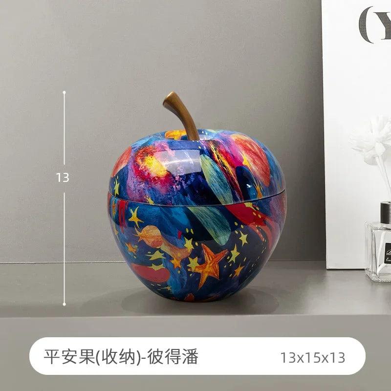 A lifestyle shot featuring the apple decoration in a modern living room.