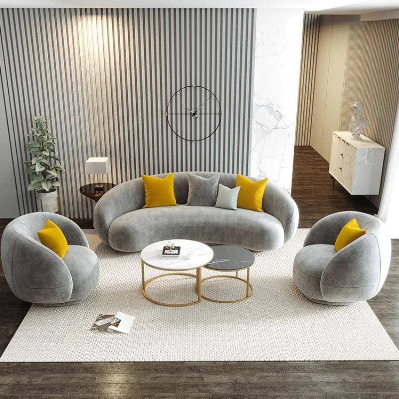 Elegant cream sofa for small apartment or beauty salon decor