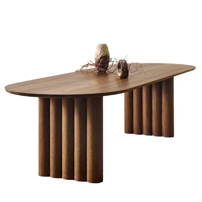Luxury Italian Oak Dining Table – Modern Round Solid Wood