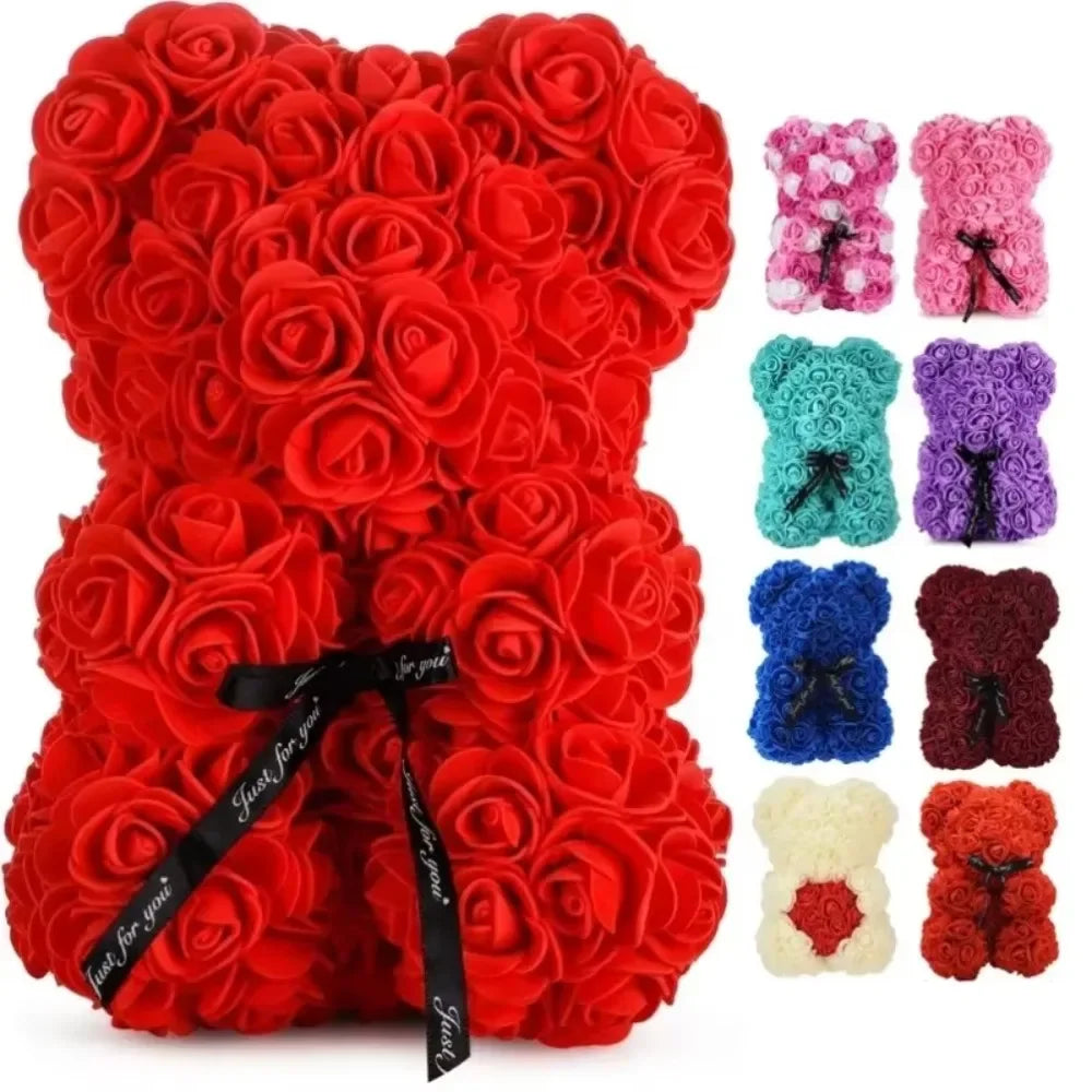 Handcrafted rose bear gift for Mother&
