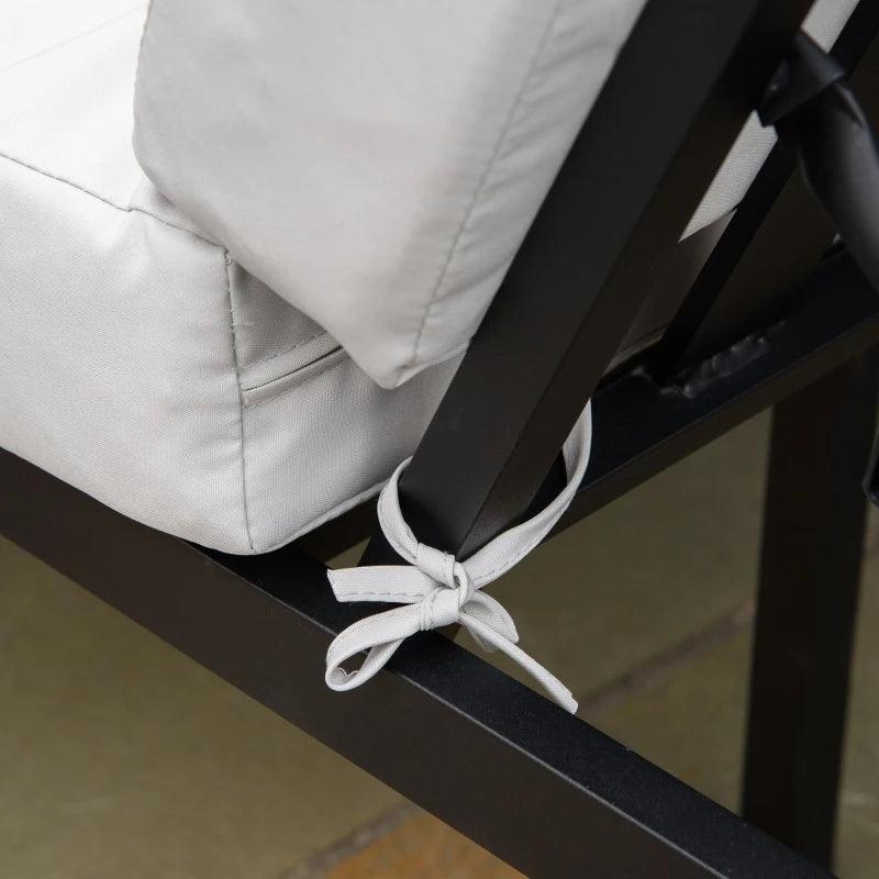 Convertible 3-seater outdoor sofa with reclining lounger