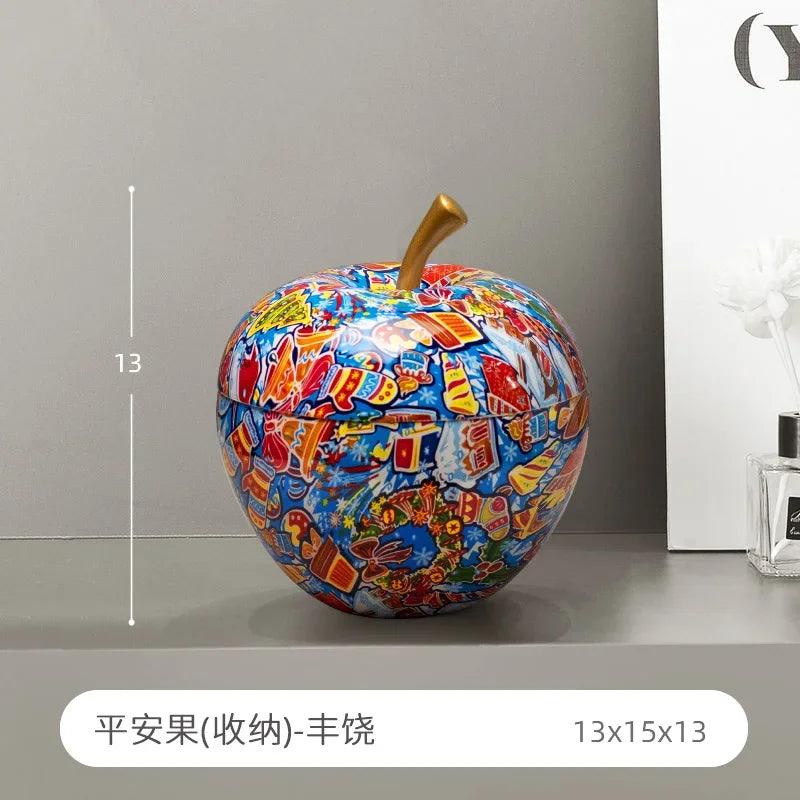 A lifestyle shot featuring the apple decoration in a modern living room.