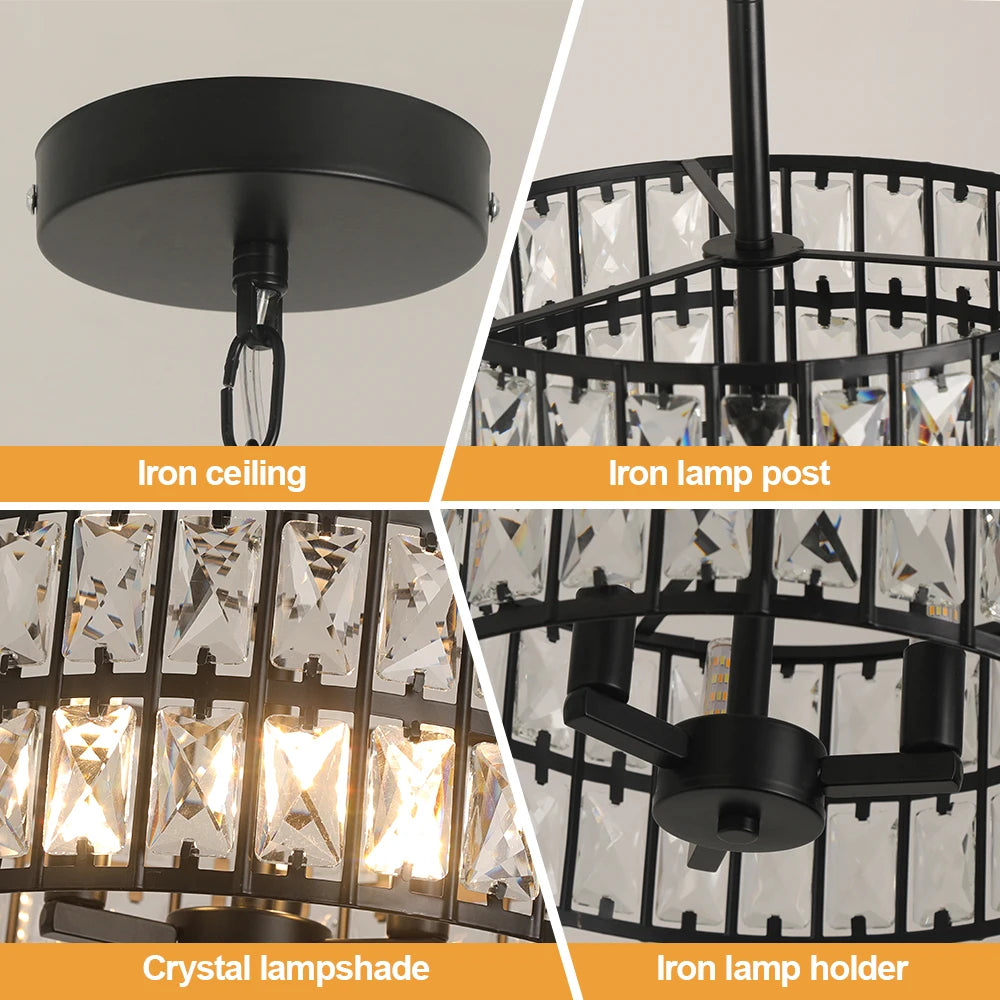 Chandelier with labeled parts on an orange background