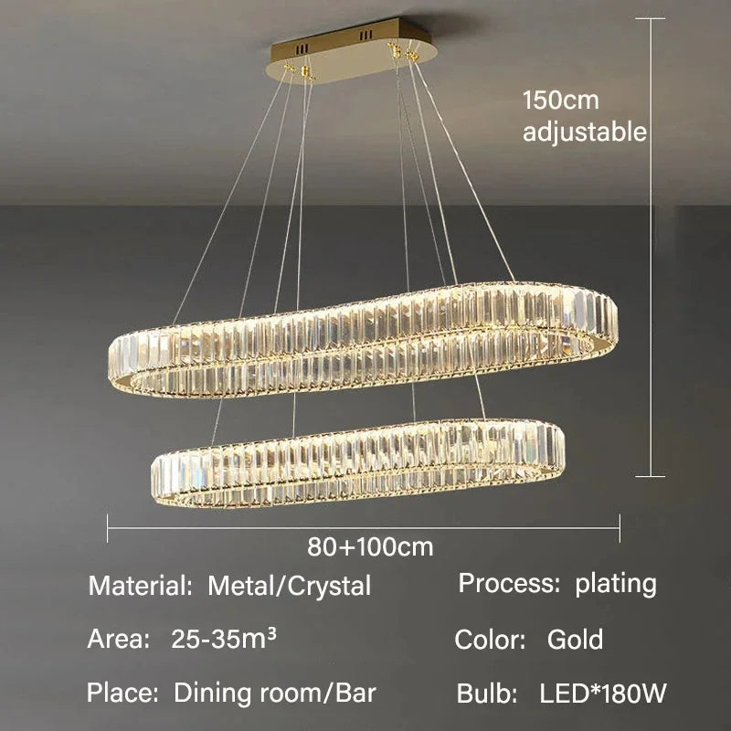 Modern Luxury Crystal LED Pendant Light – Dining & Bar Chandelier