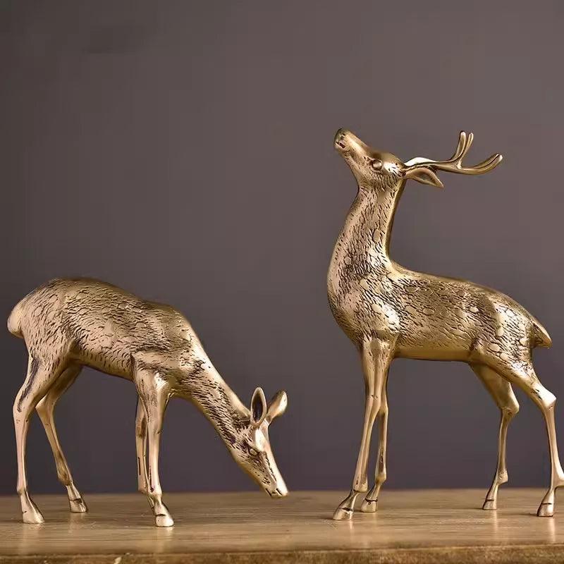 Handcrafted copper deer home décor figurine