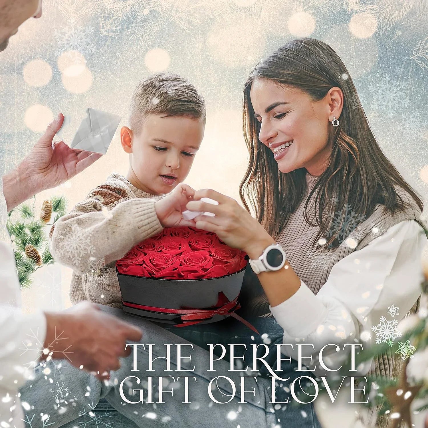 24/18Pcs Heart Shape Rose Gift Box Artificial Eternal Rose Bouquet Forever Red Rose Mother&