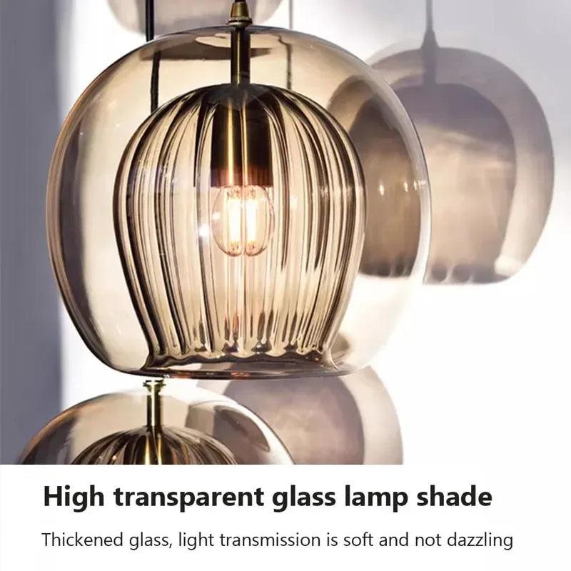 Modern Creative Glass Pendant Lights Modern Suspension Restaurant Chandelier for Living Dining Room Kitchen Bedside Hanging Lamp - In home decor