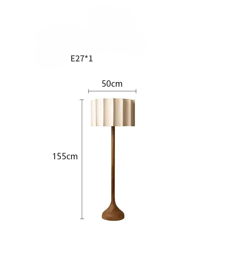 Floor lamp with dimensions labeled on a white background