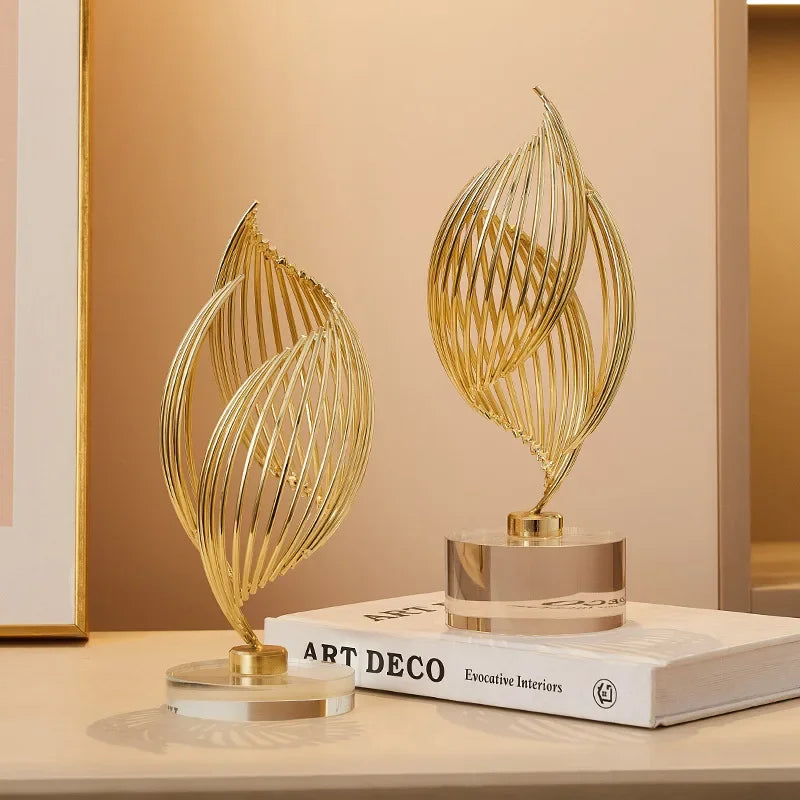 "Luxury wine cabinet ornament with gold finish for modern decor"