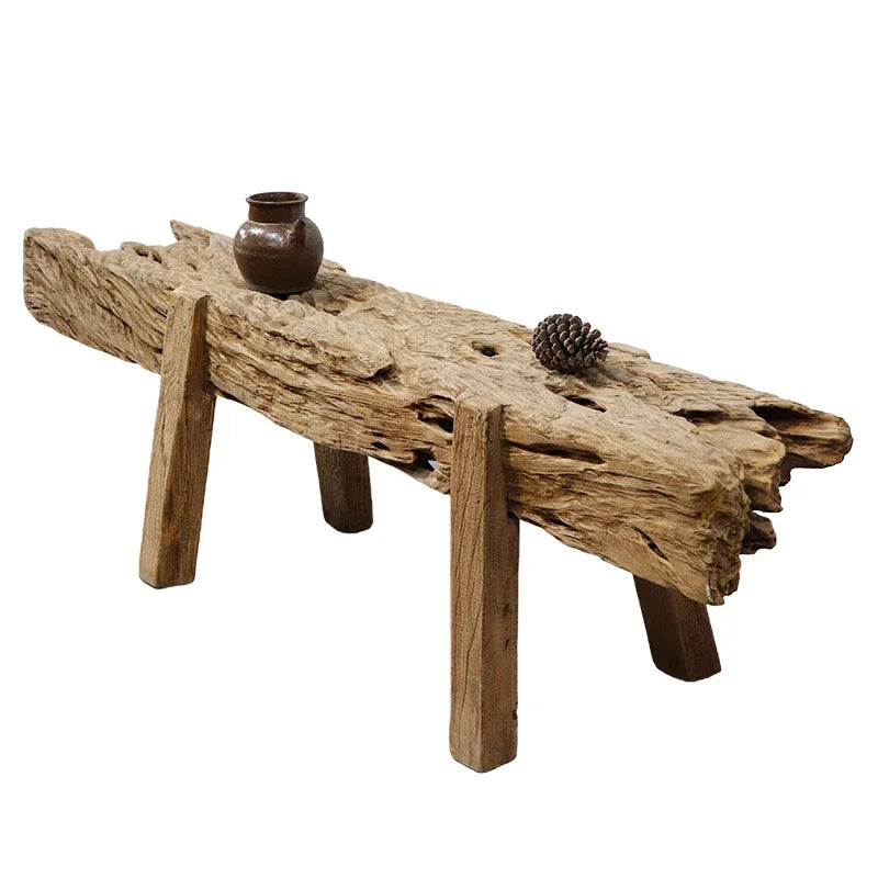 rustic wooden bench for farmhouse dining table