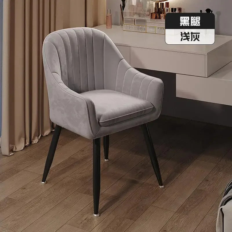 Elegant soft dining chair enhancing UK home decor, floor protected