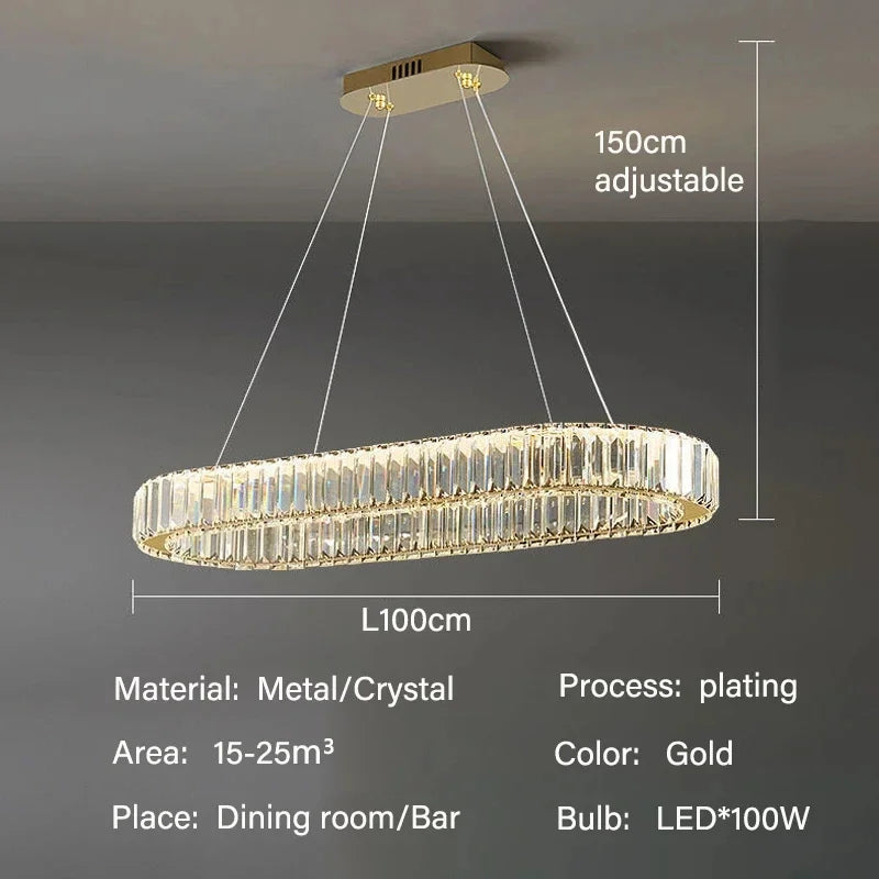 Modern Luxury Crystal LED Pendant Light – Dining & Bar Chandelier
