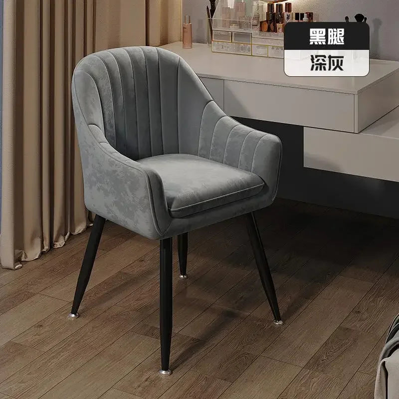 Elegant soft dining chair enhancing UK home decor, floor protected