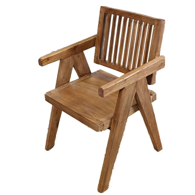 natural finish wooden chair with smooth seat