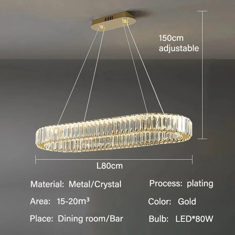 Modern Luxury Crystal LED Pendant Light – Dining & Bar Chandelier