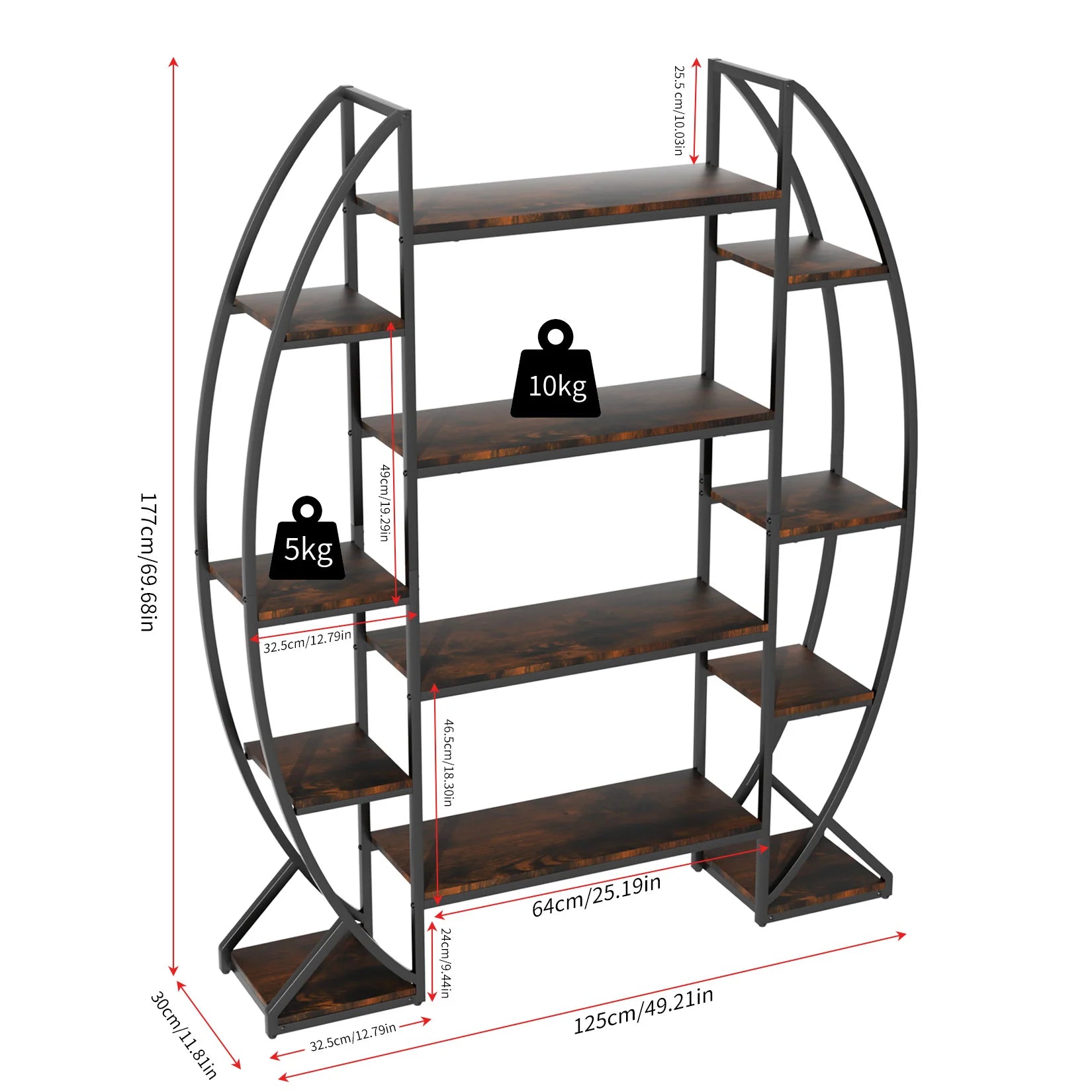 "Half-moon style plant stand for multiple plant sizes and maximum sunlight exposure"