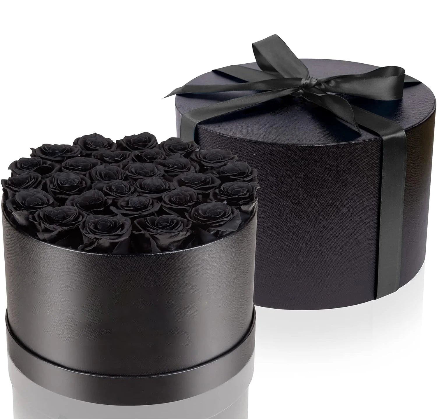 Red preserved roses in a gift box, Valentine&