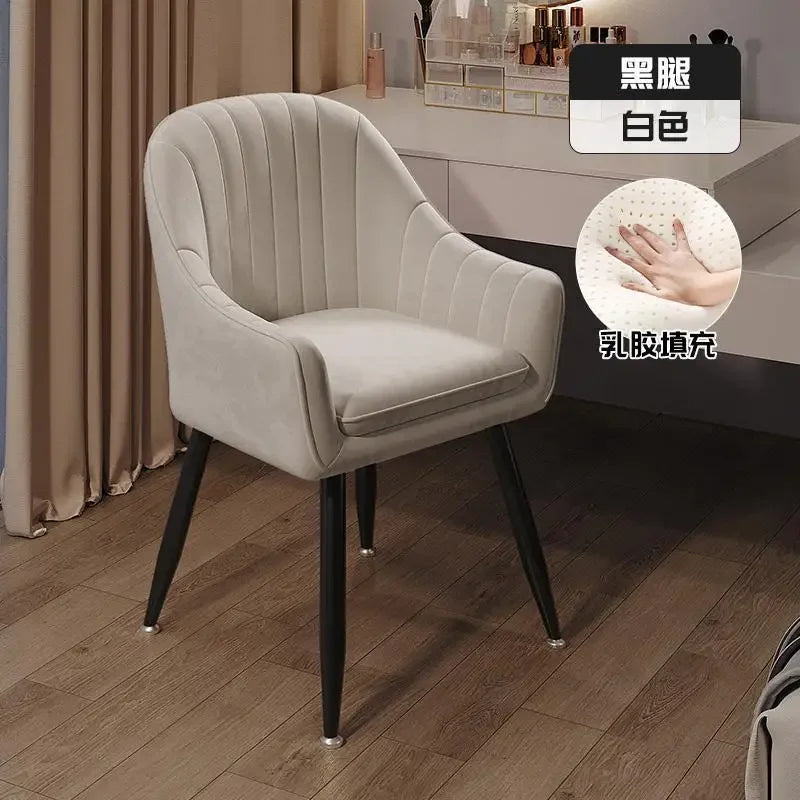 Elegant soft dining chair enhancing UK home decor, floor protected