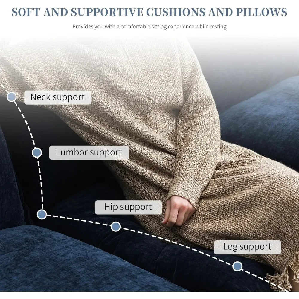 "Stylish chenille fabric sectional sofa for family spaces."