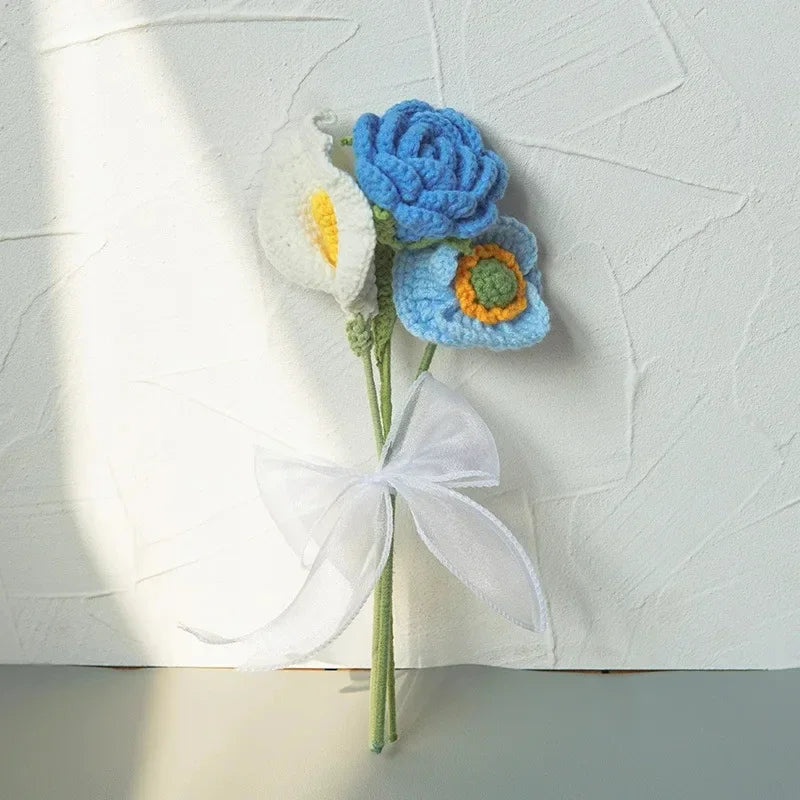 Crochet wedding flower decor, handmade centrepiece.