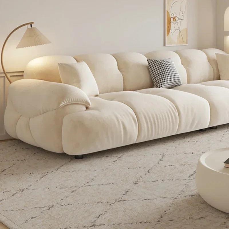 Comfortable Nordic armchair with soft upholstery for living room