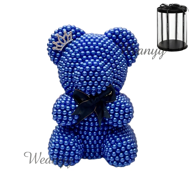 Weanyy Pearl Bear with Clear Box Gift for Valentine’s Day,Birthday,Anniversary & Bridal Showers Home/Party/Wedding Decorations