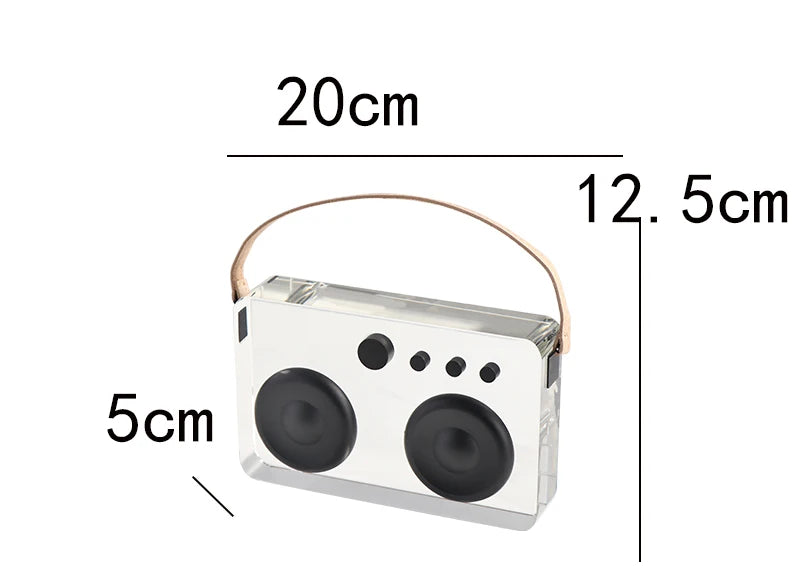Leearts crystal and metal recorder/radio ornament for modern home decor