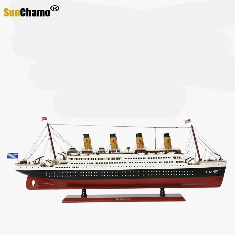 Close-up of the intricate details on the handcrafted sailboat model.