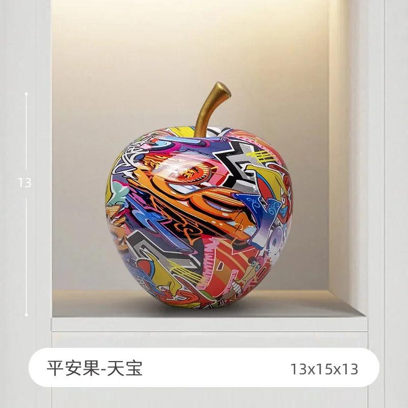 A lifestyle shot featuring the apple decoration in a modern living room.