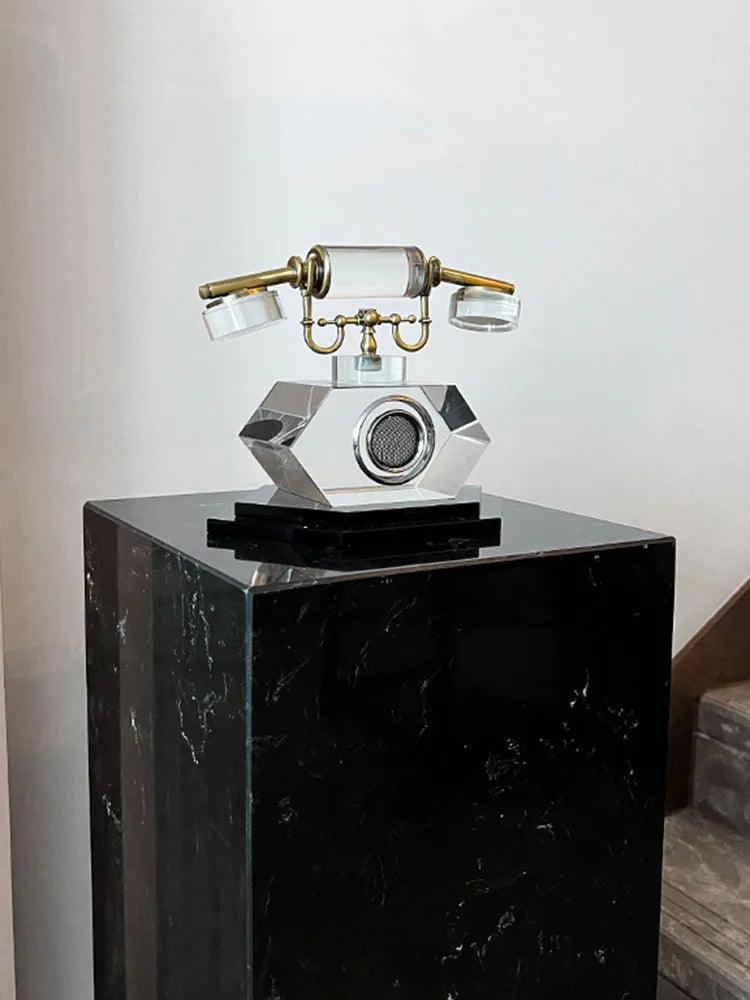 Handmade crystal phone figurine retro art