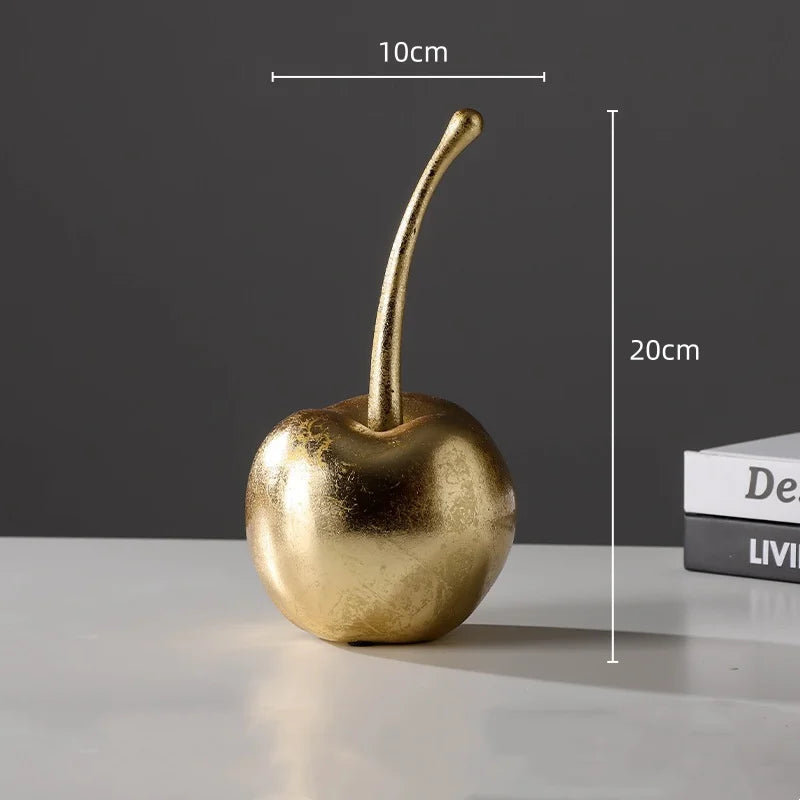 "Home decoration accessories featuring cherry fruit figurines"