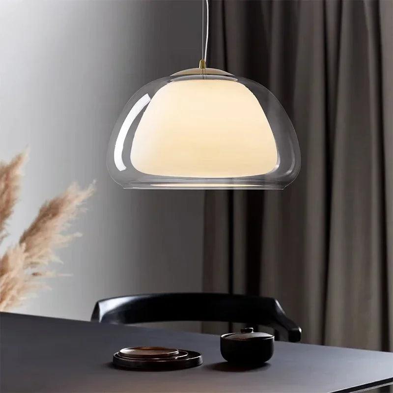 Danish Jelly Chandelier Minimalist Smooth Glass Chandelier Design Living Room Bedroom Bedlight Home Decoration Light - In home decor