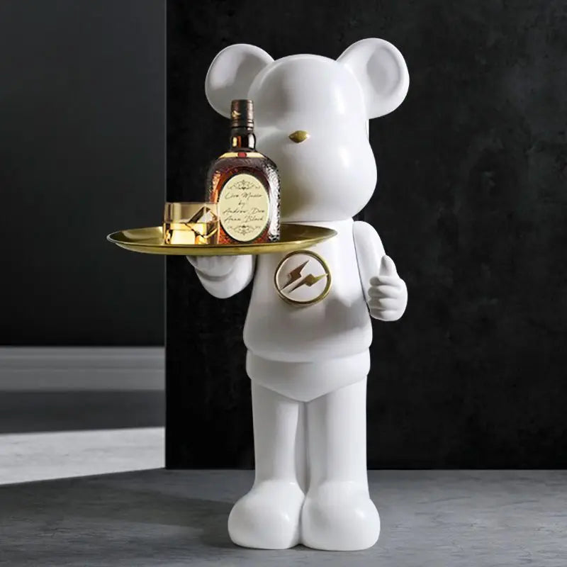 Contemporary resin bear sculpture, a statement piece for any room.