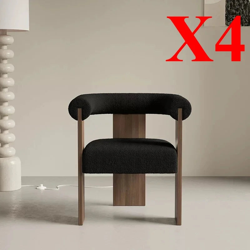 Exceptionally comfortable solid wood dining chair with a premium soft lambskin seat for extended enjoyment.